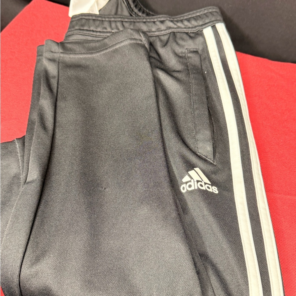 Adidas Women's Black Joggers with White Stripes